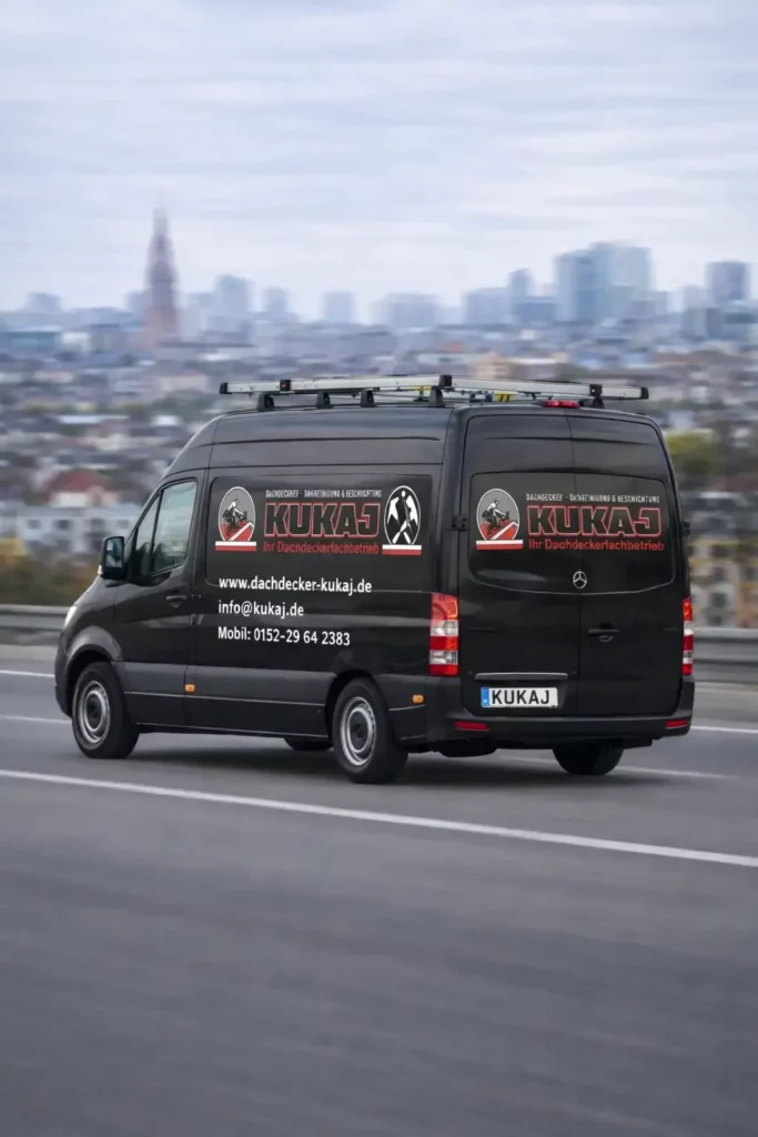 Rückansicht eines Firmenwagens von Kukaj Karlsruhe